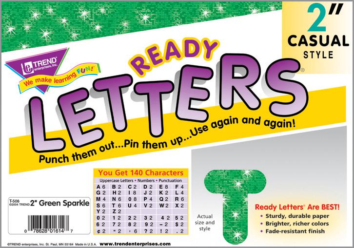 Green Sparkle 2-Inch Casual Uppercase Ready Letters®
