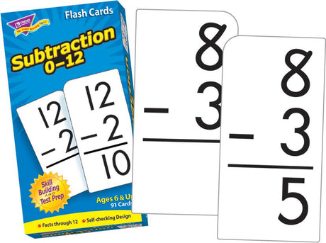 Subtraction 0-12 Skill Drill Flash Cards