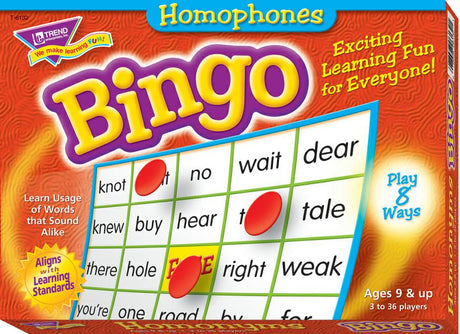 Homophones Bingo Game