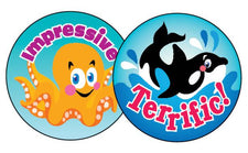 Sea Animals/Blueberry Stinky Stickers®–Large Round