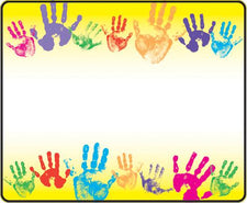 Rainbow Handprints Name Tags