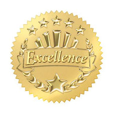 Excellence (Gold) Award Seals Stickers