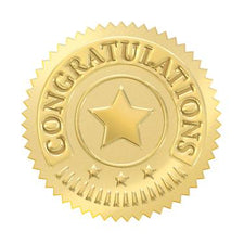 Congratulations (Gold) Award Seals Stickers