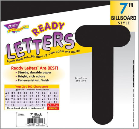 Black 7-Inch Billboard Uppercase Ready Letters®