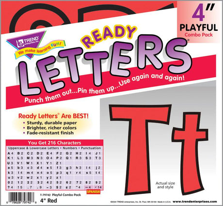 Red 4-Inch Playful Combo Ready Letters®