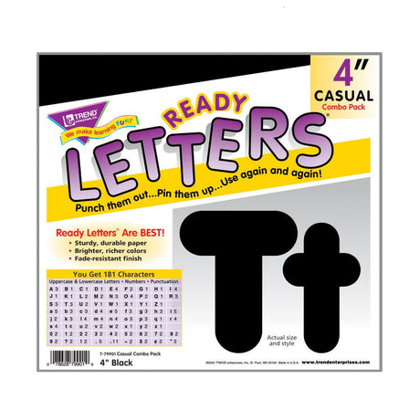 Black 4-Inch Casual Combo Ready Letters®