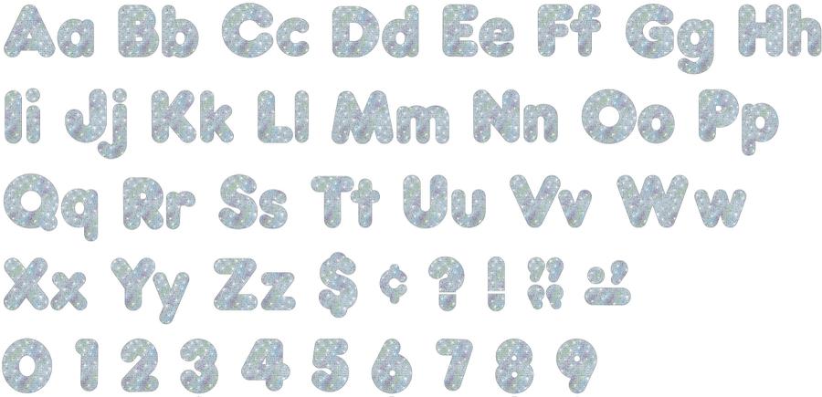 Silver Sparkle 4-Inch Casual Combo Ready Letters®