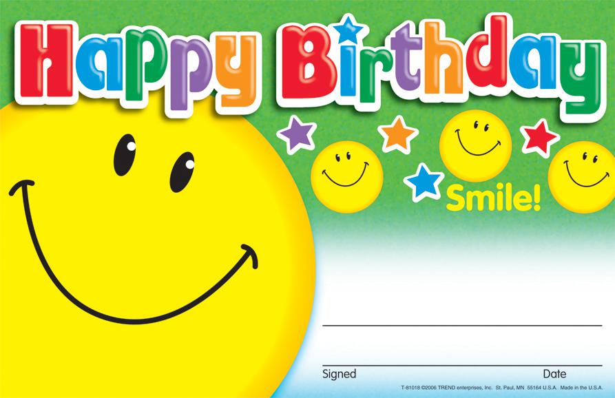 Happy Birthday (Smile) Recognition Awards