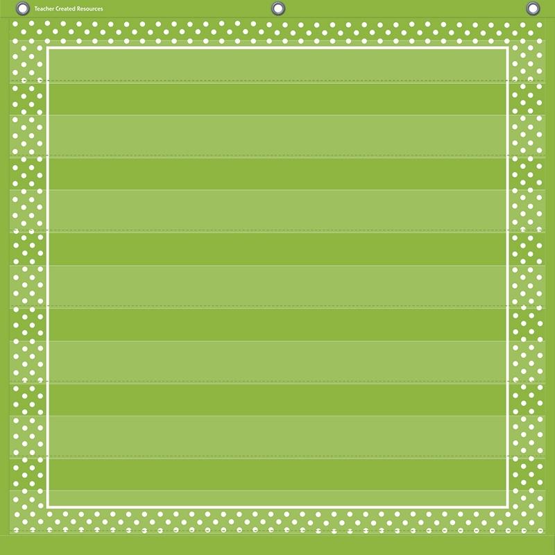 Teacher Created Resources Lime Polka Dots 7 Pocket Chart