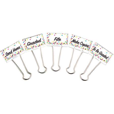 Confetti Classroom Management Large Binder Clips