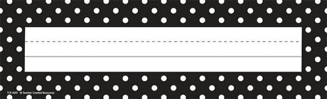 Black Polka Dots Name Plates (flat)
