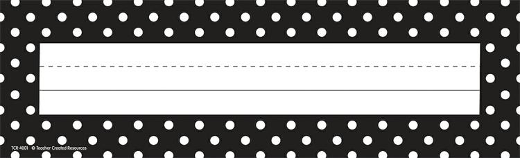 Black Polka Dots Name Plates (flat)