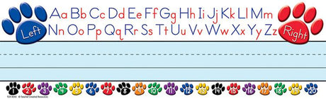 Paw Prints Left/Right Alphabet Name Plates (flat)
