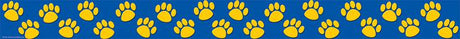 Gold/Blue Paw Prints Straight Border Trim