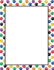 Colorful Paw Prints Computer Paper