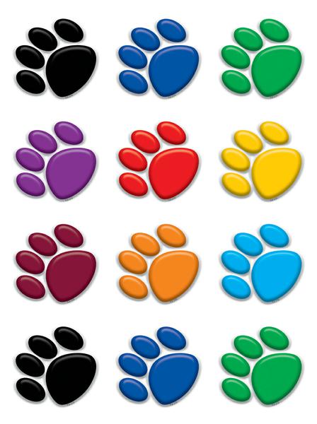 Colorful Paw Prints Mini Accents