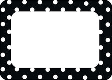 Black Polka Dots 2 Name Tags