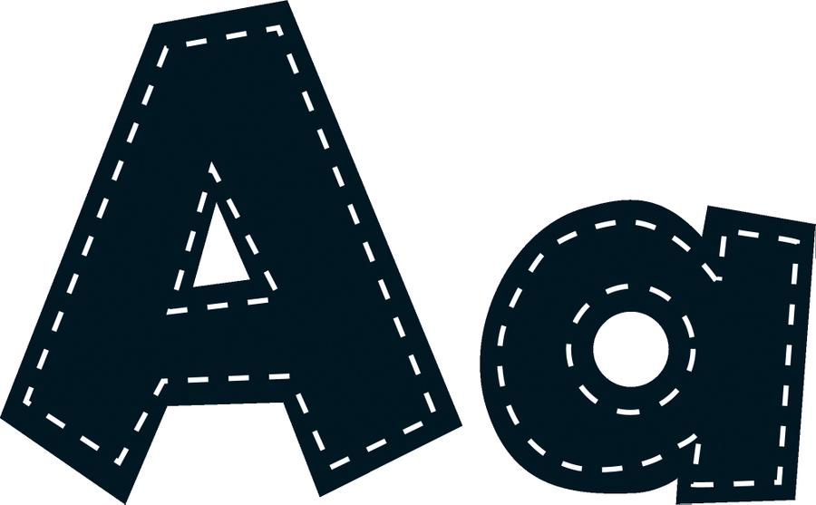 Black Stitch 4" Fun Font Letters
