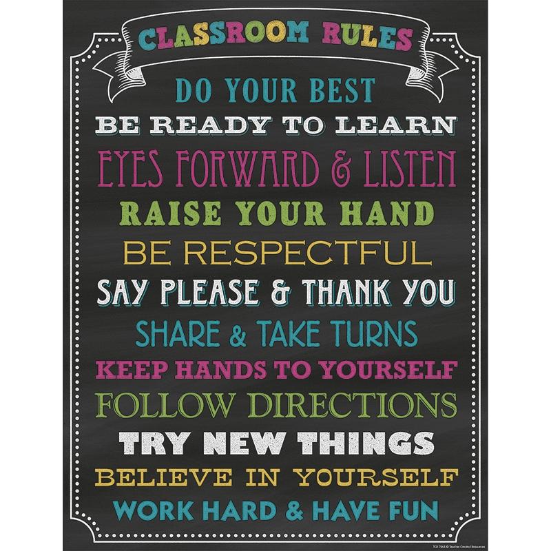 Teacher Created Resources Chalkboard Brights Classroom Rules Chart
