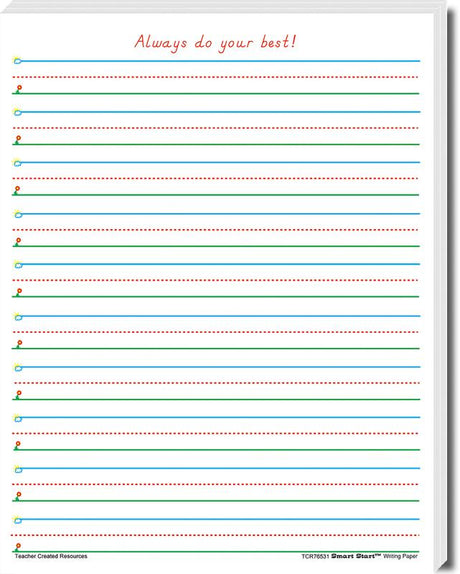Smart Start 1-2 Writing Paper: 100 Sheets
