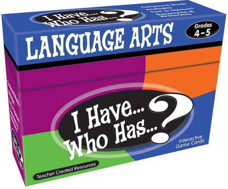I Have, Who Has Language Arts Game Grade 4-5