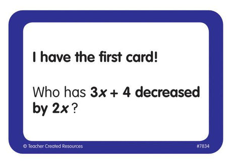 I Have, Who Has Math Game Grade 5-6