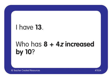 I Have, Who Has Math Game Grade 5-6