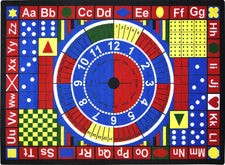 Teach-A-Tot© Alphabet & Numbers Rug, 7'8" x 10'9" Rectangle