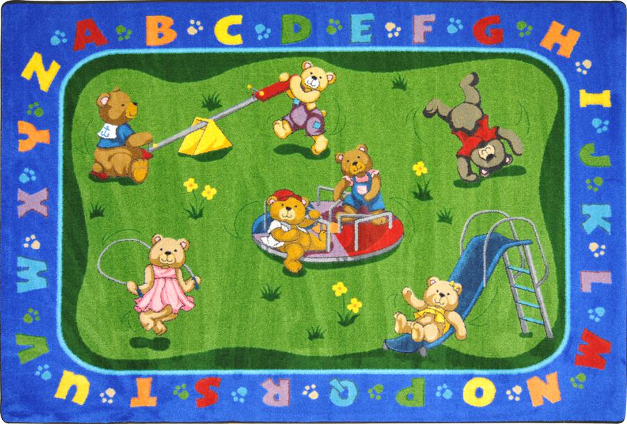 Teddy Bear Playground© Alphabet Classroom Rug, 7'8" x 10'9" Rectangle