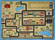 Tiny Town© Kid's Play Room Rug, 5'4" x 7'8" Rectangle Sandstone