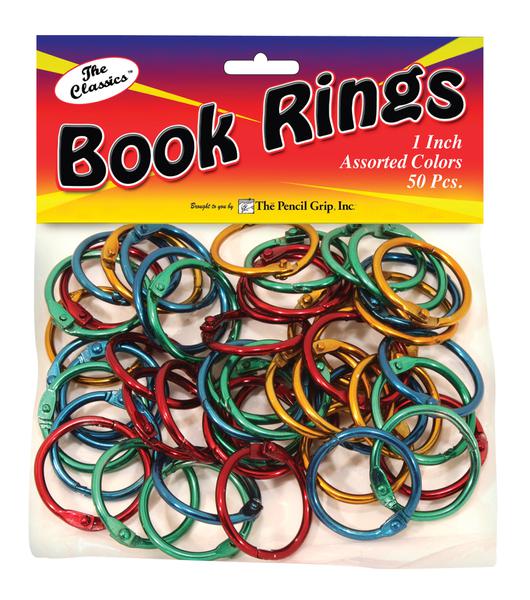 Book Rings Assorted Colors 50Pk 