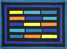 Traffic Jam© Classroom Rug, 5'4" x 7'8" Rectangle Blue