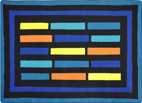 Traffic Jam© Classroom Rug, 7'8" x 10'9" Rectangle Blue