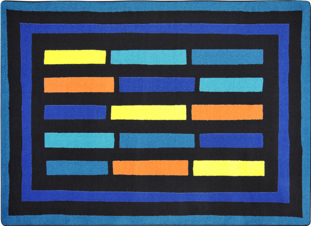 Traffic Jam© Classroom Rug, 7'8" x 10'9" Rectangle Blue