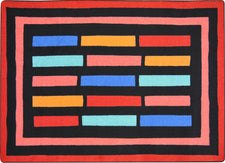 Traffic Jam© Classroom Rug, 5'4" x 7'8" Rectangle Red