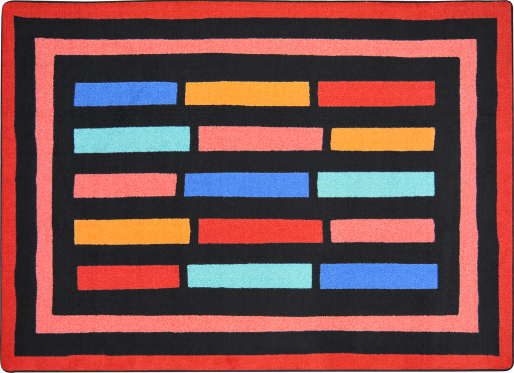 Traffic Jam© Classroom Rug, 7'8" x 10'9" Rectangle Red