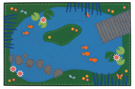 Tranquil Pond KID$ Value PLUS Discount Carpet, 8' x 12' Rectangle