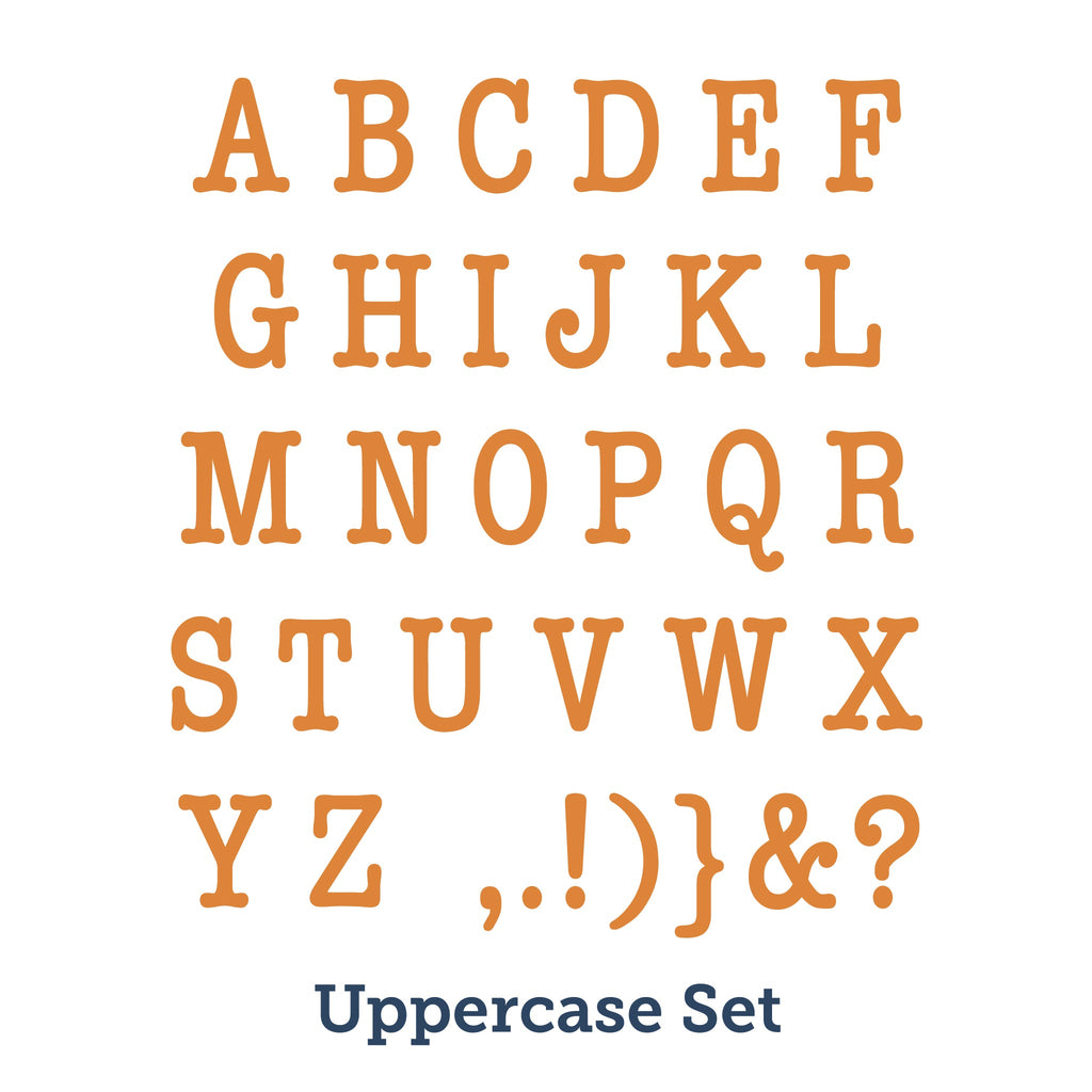 AccuCut Typewriter Alphabet Die Cut Set, 3" Uppercase Letters