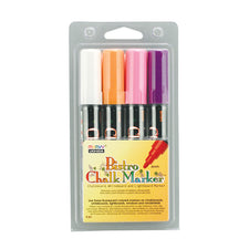 Bistro Fluorescent Chalk Markers, Set of 4 (White, Violet, Orange, Pink)