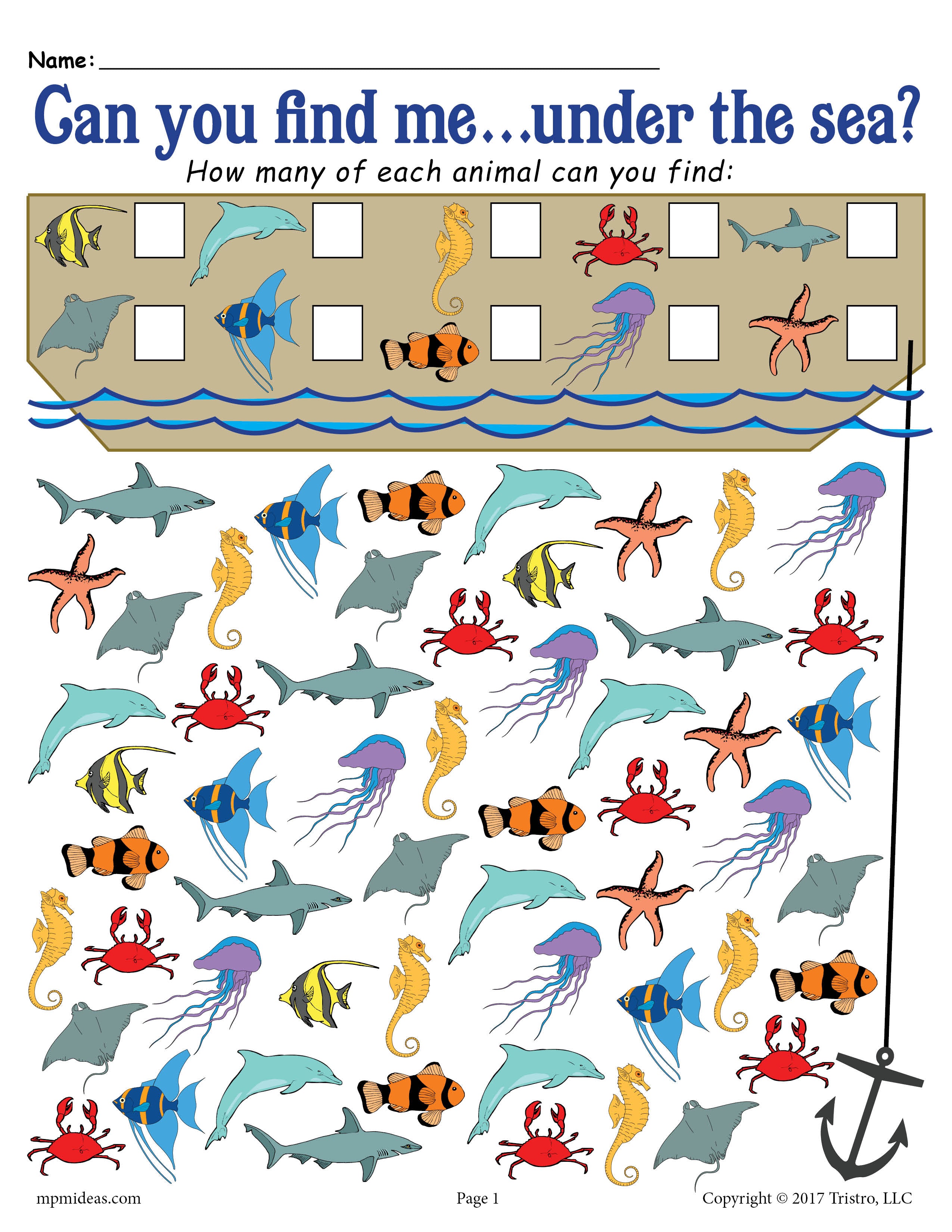 FREE Under the Sea I Spy - Printable Ocean Themed Counting Worksheet! – SupplyMe Free under the sea i spy - printable ocean themed counting worksheet! – supplyme
