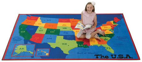 USA Map KID$ Value PLUS Discount Rug, 8' x 12' Rectangle