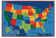 USA Map KID$ Value Discount Rug, 4' x 6' Rectangle