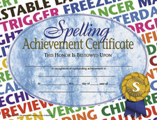 Hayes School Publishing Spelling Achievement Certificates