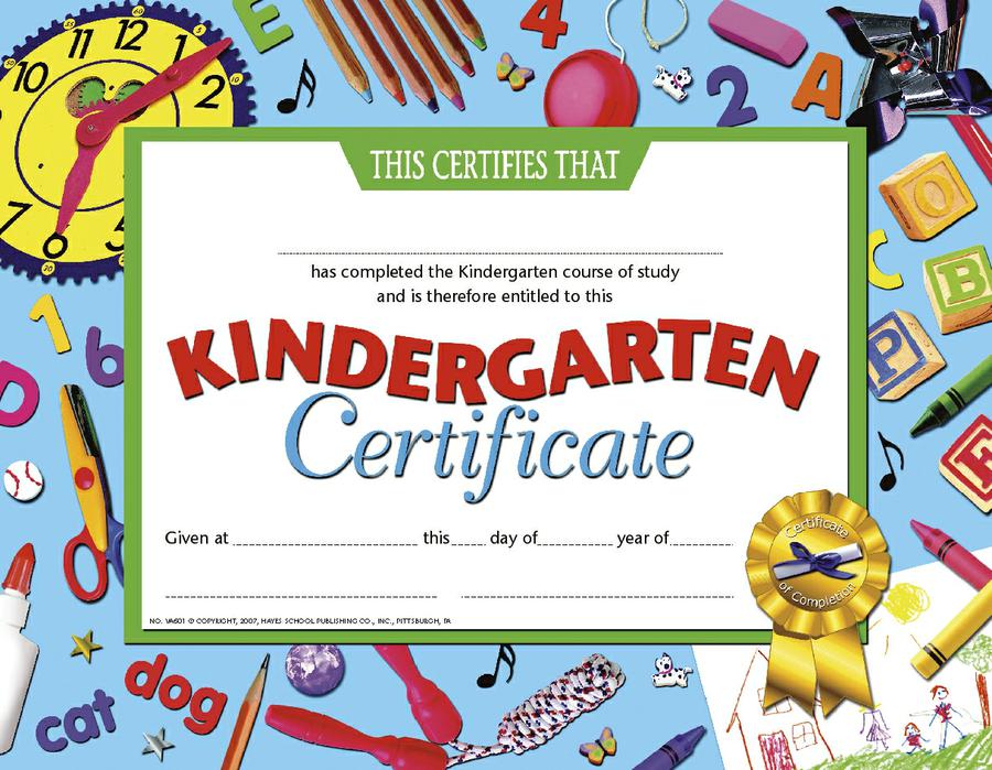 Kindergarten Certificate 1