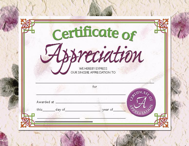 Certificate of Appreciation 2