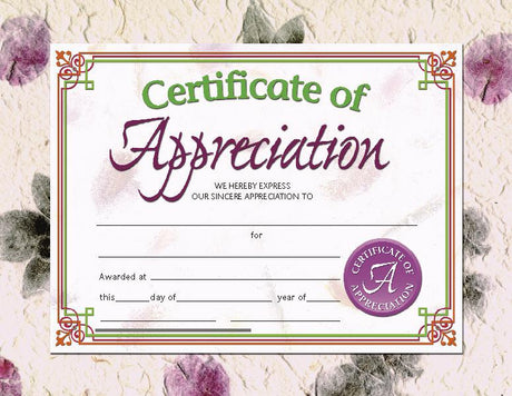 Certificate of Appreciation 2