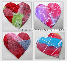Watercolor + Rubber Cement = Beautiful V-Day Hearts!