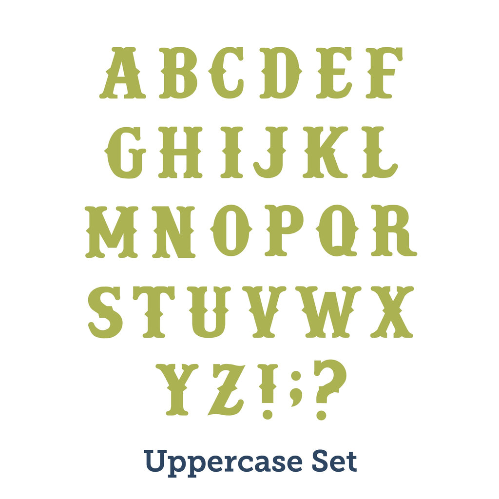 AccuCut Vintage Alphabet Die Cut Set, 4" Uppercase Letters