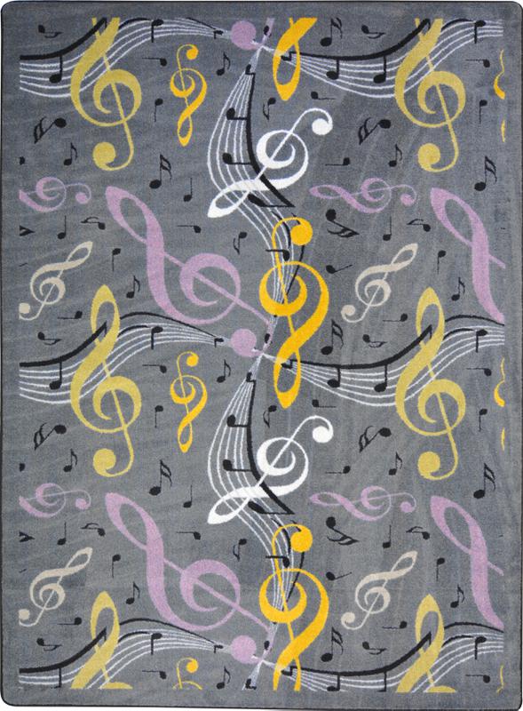 Virtuoso© Classroom Rug, 7'8" x 10'9" Rectangle Gray