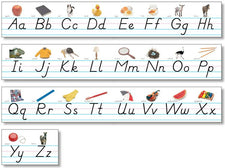 Alphabet Lines - Modern Manuscript with Pictures